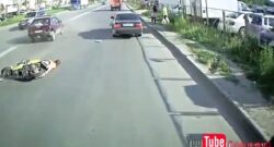 Rusia + Borracho + Scooter = Accidente