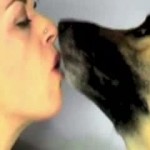 Besos con lengua con su perro